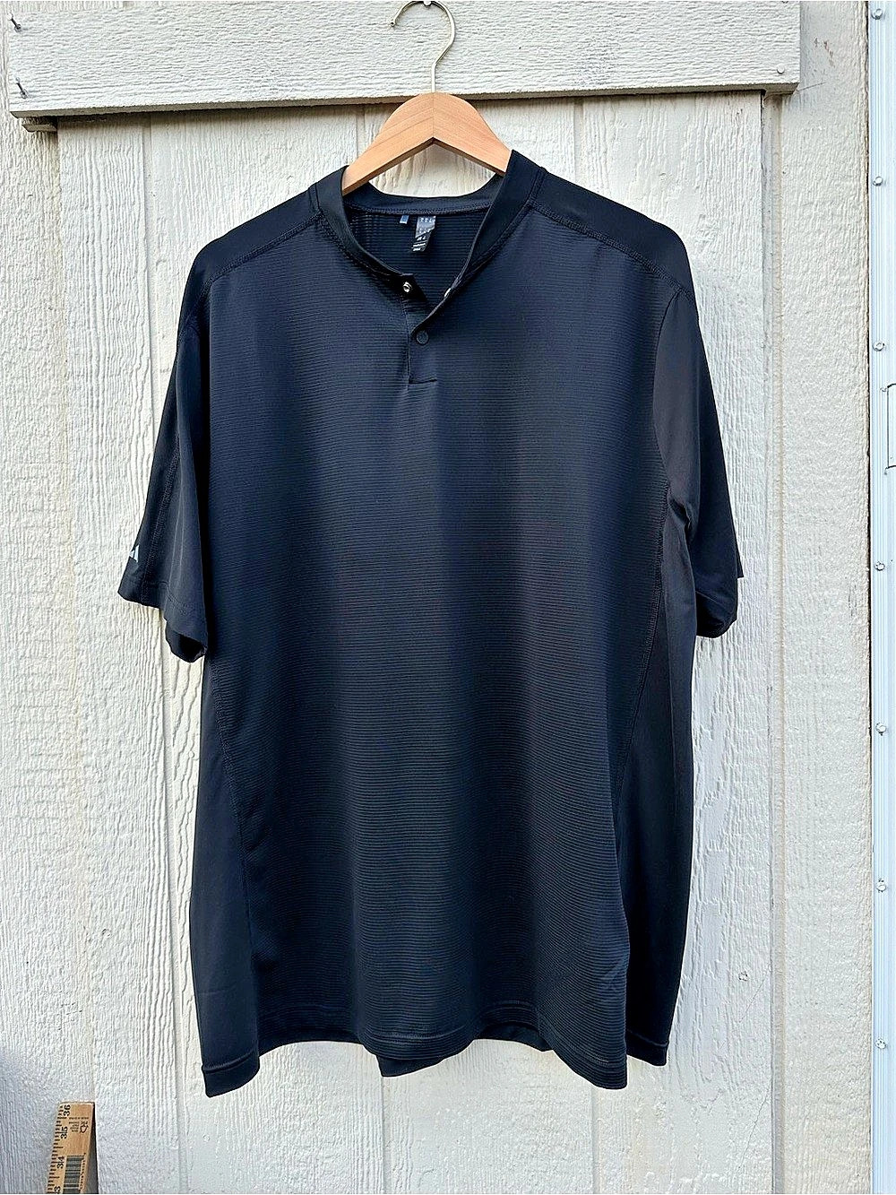 adidas Adi Jacquard Mock Polo Shirt Men's Black Polo Size XL